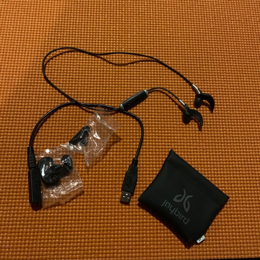 Jaybird wireless headphones.